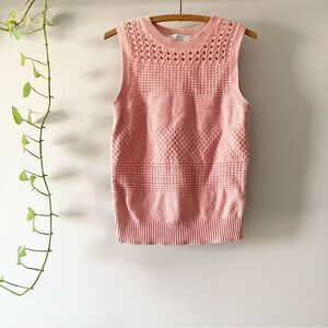 LOFT Cotton Sleeveless Top Pink‎ M